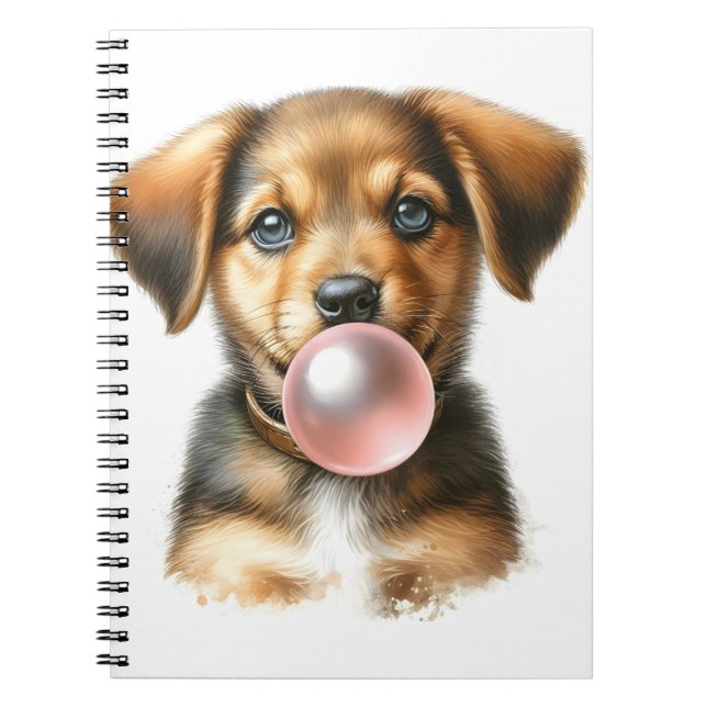 Cuaderno Cachorro de cachorro marrón chisporroteando espira (Frente)