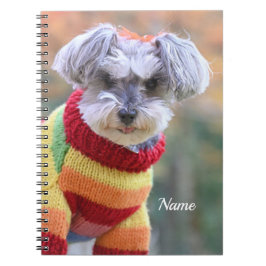 Cuaderno Cachorro de cachorro Schnauzer en un suéter