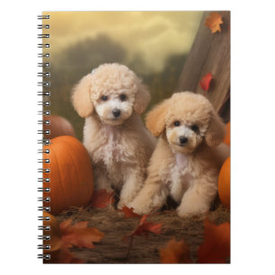 Cuaderno Cachorro de Caniche Delicia de Otoño Calabaza