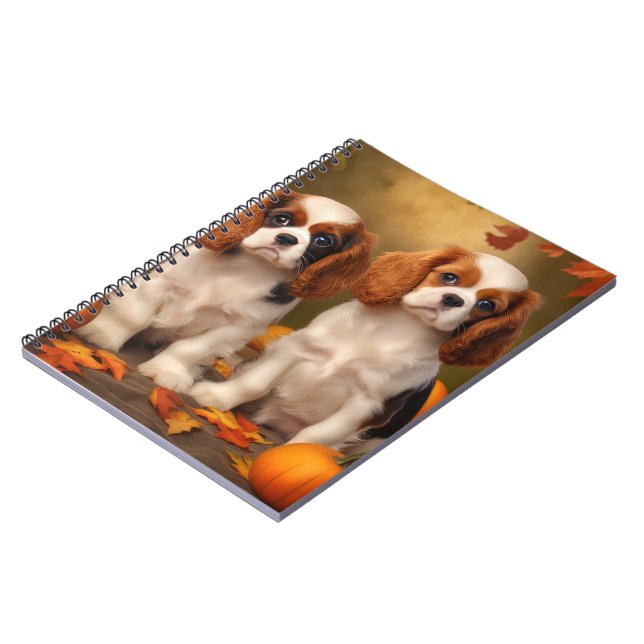 Cuaderno Cachorro de Cavalier King Charles Spaniel Calabaza (Lado Izquierdo)