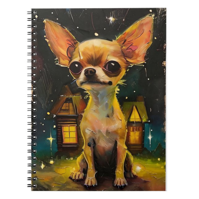 Cuaderno Cachorro de Chihuahua en un Hogar Acogedor (Frente)
