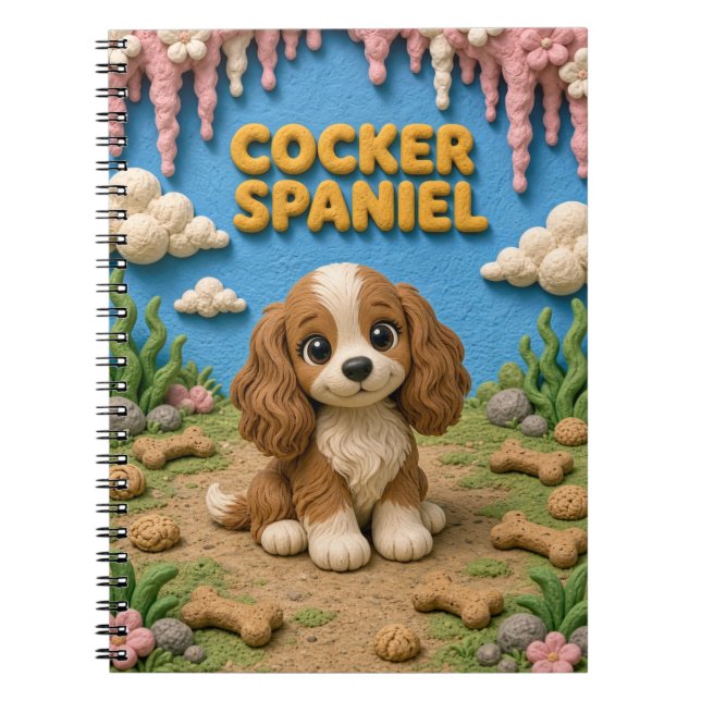 Cuaderno Cachorro de Cocker Spaniel Adorable, Bebé Perro (Frente)