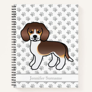 Cuaderno Cachorro de dibujos animados adorable Beagle Trico