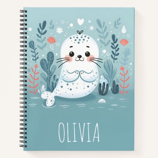 Cuaderno Cachorro de foca caprichoso adorable (Anverso)