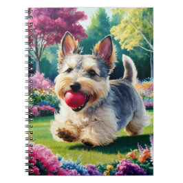 Cuaderno Cachorro de Fox Terrier persiguiendo una cometa en