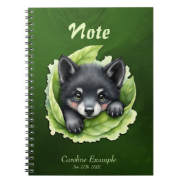 Cuaderno Cachorro de lobo en el verde