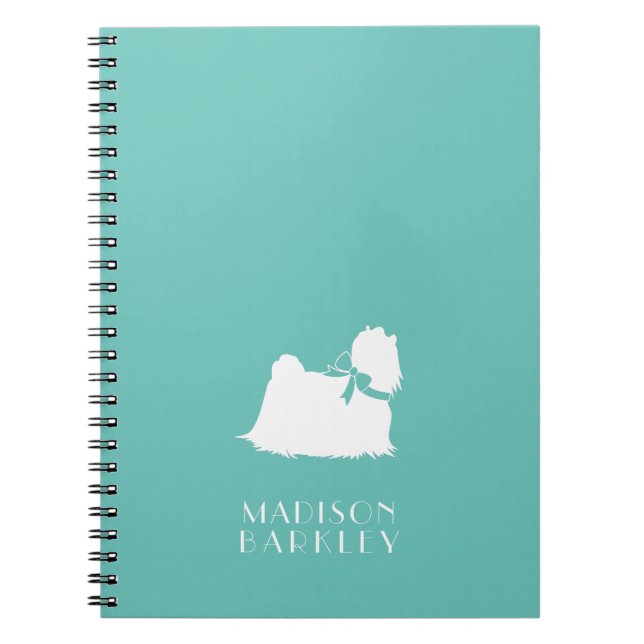 Cuaderno Cachorro de perro maltés de pelo largo (Frente)