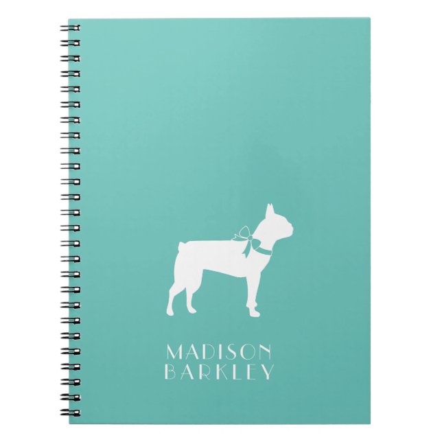 Cuaderno Cachorro de Perro Terrier de Boston (Frente)