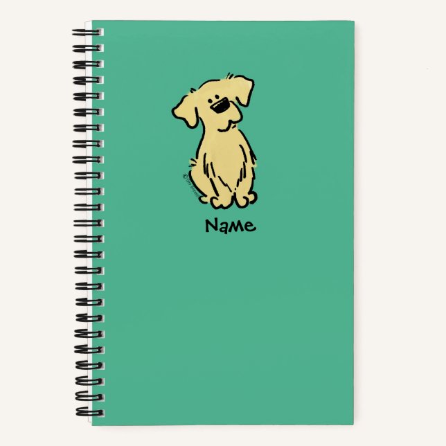 Cuaderno Cachorro de recuperación de oro - Verde - (Anverso)