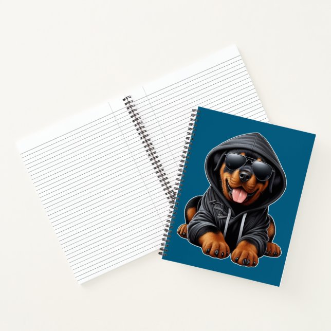 Cuaderno Cachorro de Rottweiler en sudadera encapuchada (Interior)