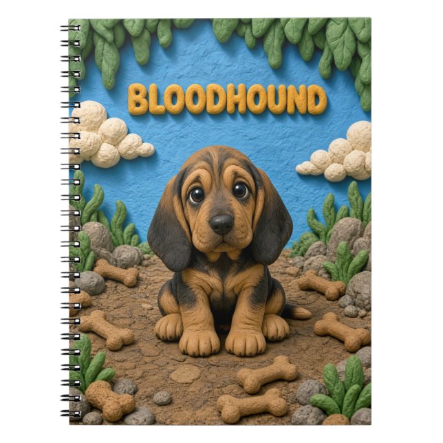 Cuaderno Cachorro de Sabueso Adorable, Perrito (Frente)