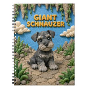 Cuaderno Cachorro de Schnauzer Gigante Adorable, Bebé Perro