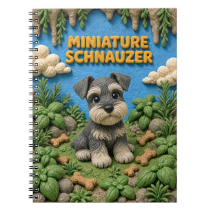 Cuaderno Cachorro de Schnauzer Miniatura Adorable, Perro Be