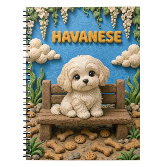 Cuaderno Cachorro Havanés Adorable, Perrito Bebé (Frente)
