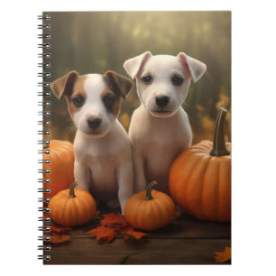Cuaderno Cachorro Jack Russell Otoño Delicia Calabaza