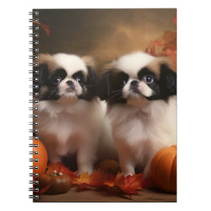 Cuaderno Cachorro Japanese Chin Otoño Delicia Calabaza 