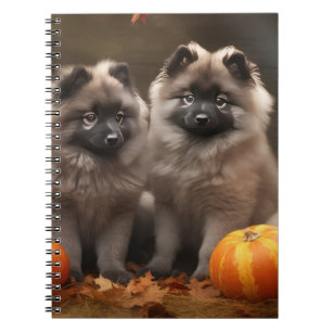 Cuaderno Cachorro Keeshond Otoño Delicia Calabaza