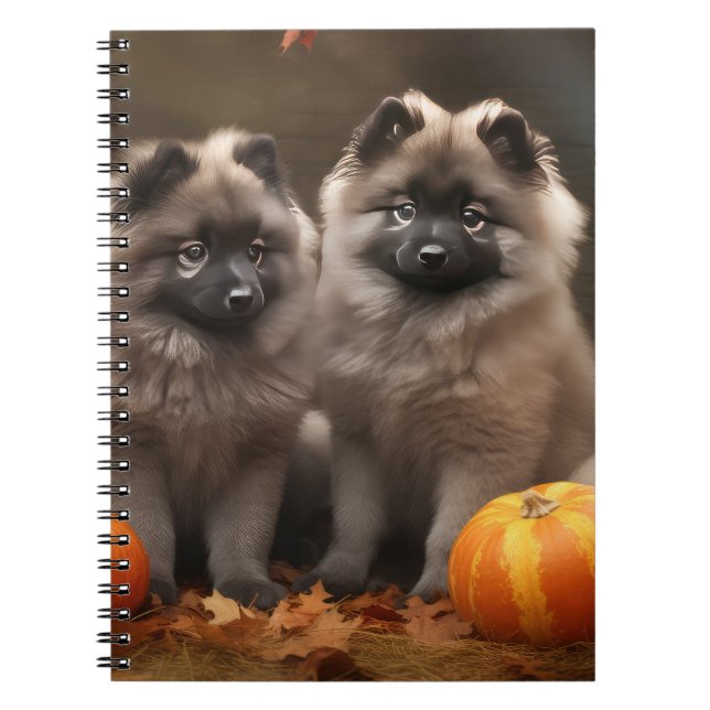 Cuaderno Cachorro Keeshond Otoño Delicia Calabaza (Frente)