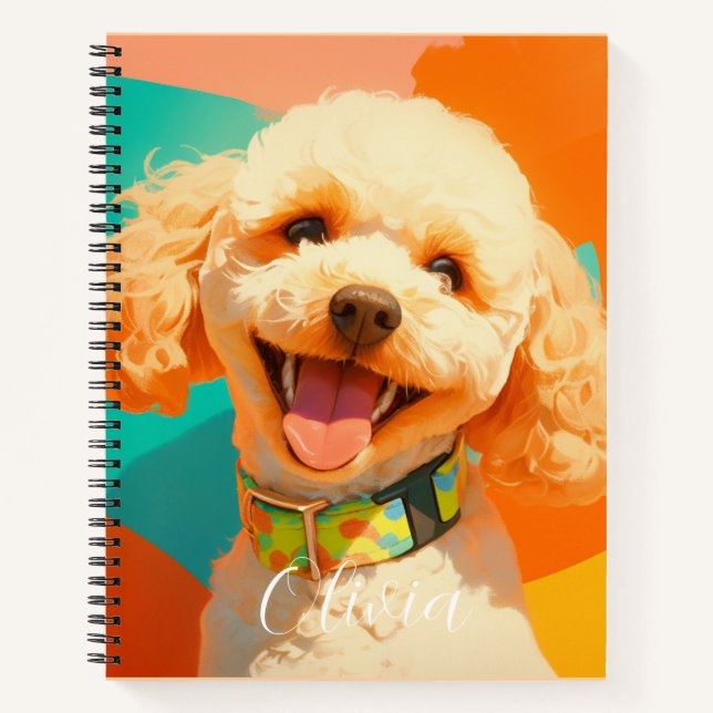 Cuaderno Cachorro lindo personalizado adorable mascota (Anverso)