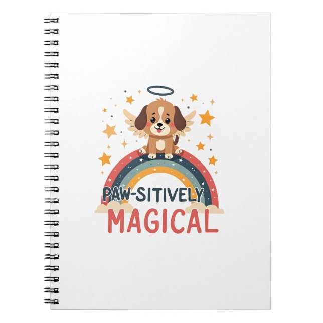 Cuaderno Cachorro mágico positivamente vintage arcoíris áng (Frente)