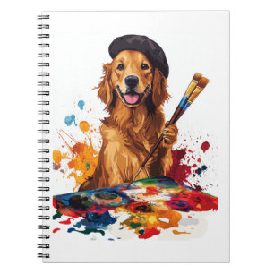 Cuaderno Cachorro pintor � Perro artístico con caballete