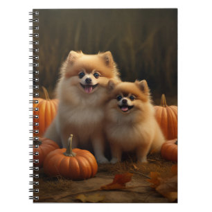 Cuaderno Cachorro Pomerania Delicia de Otoño Calabaza