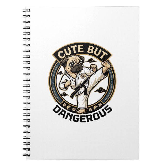 Cuaderno Cachorro Pug Kick de Karate Lindo Pero Peligroso_1 (Frente)