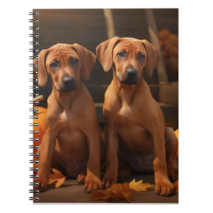 Cuaderno Cachorro Rhodesian Ridgeback Otoño Delicia Calabaz