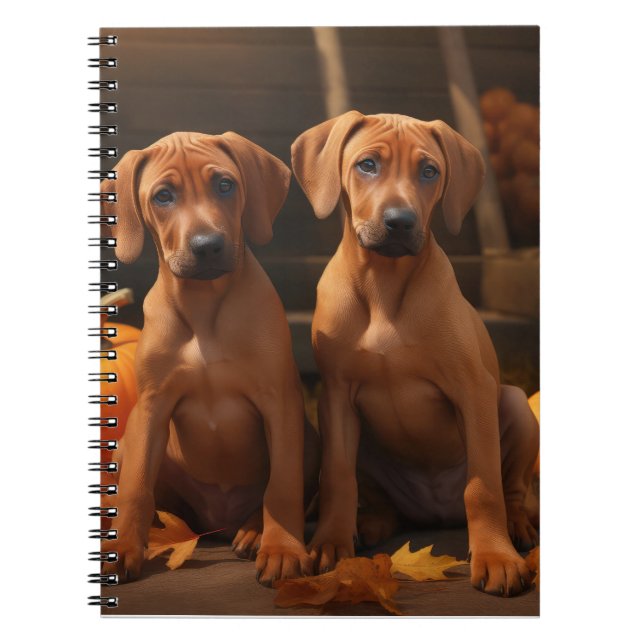 Cuaderno Cachorro Rhodesian Ridgeback Otoño Delicia Calabaz (Frente)