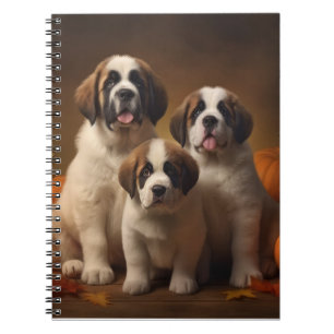 Cuaderno Cachorro San Bernardo Delicia de Otoño Calabaza