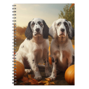 Cuaderno Cachorro Setter Inglés Otoño Delicia Calabaza