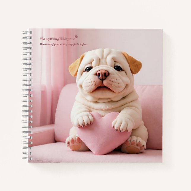 Cuaderno Cachorro Shar Pei – Abrazo Dulce de WangWang (Anverso)