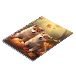 Cuaderno Cachorro Shiba Inu Delicia de Otoño Calabaza