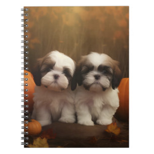 Cuaderno Cachorro Shih Tzu Delicia de Otoño Calabaza