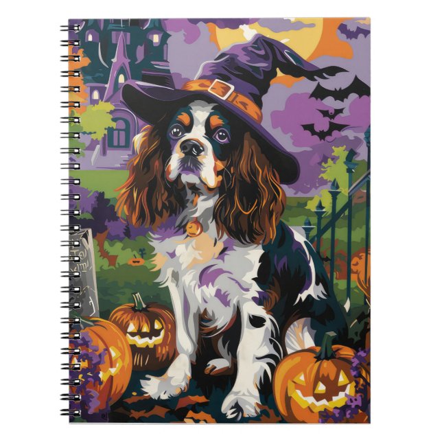 Cuaderno Cachorro Springer Spaniel Bruja de Halloween Calab (Frente)