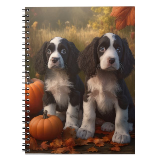 Cuaderno Cachorro Springer Spaniel Otoño Delicia Calabaza (Frente)