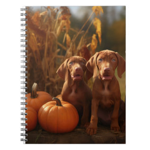 Cuaderno Cachorro Vizsla Delicia de Otoño Calabaza