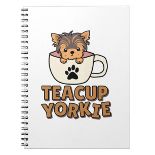 Cuaderno cachorro Yorkie taza de té