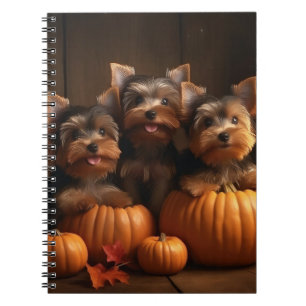 Cuaderno Cachorro Yorkshire Terrier Otoño Delicia Calabaza