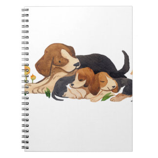 Cuaderno Cachorros Beagle y Mariposa Espiral Acuarela Adora