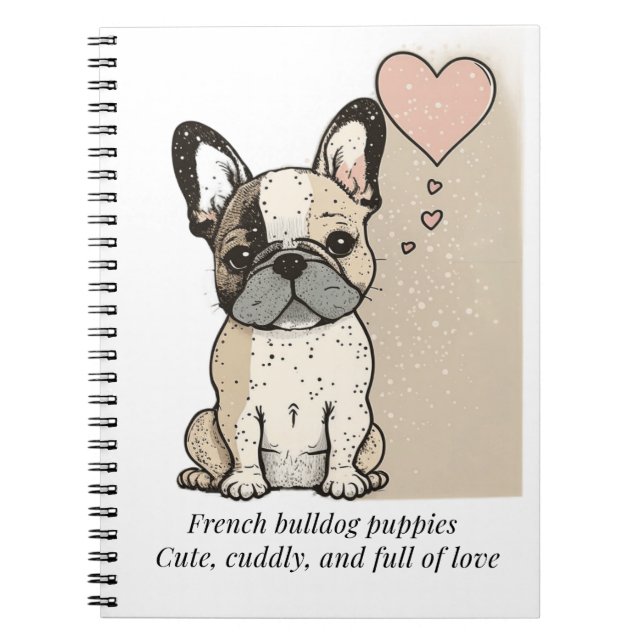 Cuaderno Cachorros de bulldog franceses - Cuidados y llenos (Frente)