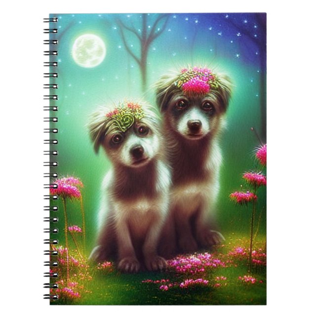 Cuaderno cachorros de fantasía bohemia (Frente)