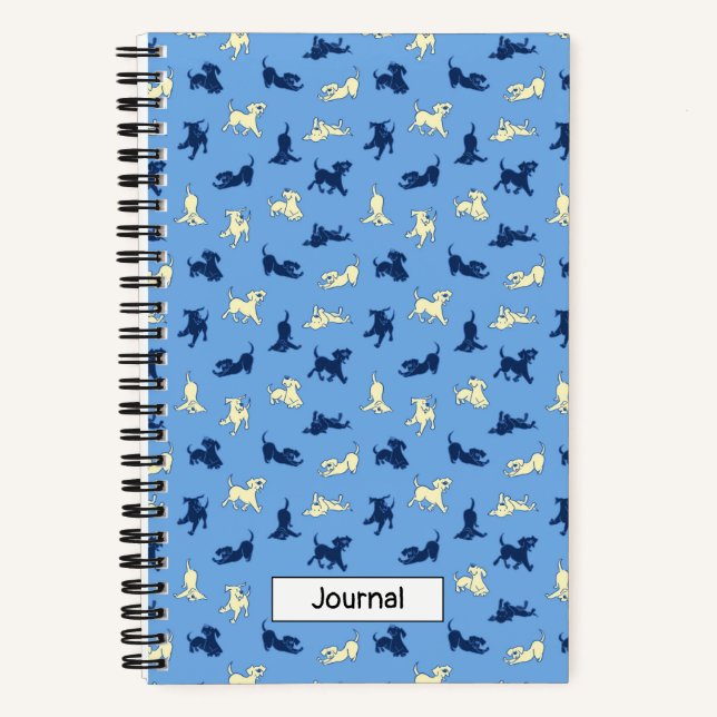 Cuaderno Cachorros de laboratorio en un portátil Personaliz (Anverso)