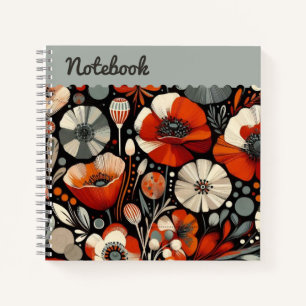 Cuaderno Cachorros rojos con acentos grises ash - Floral au