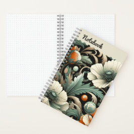 Cuaderno Cachorros verde azulados y Acanthus dorados