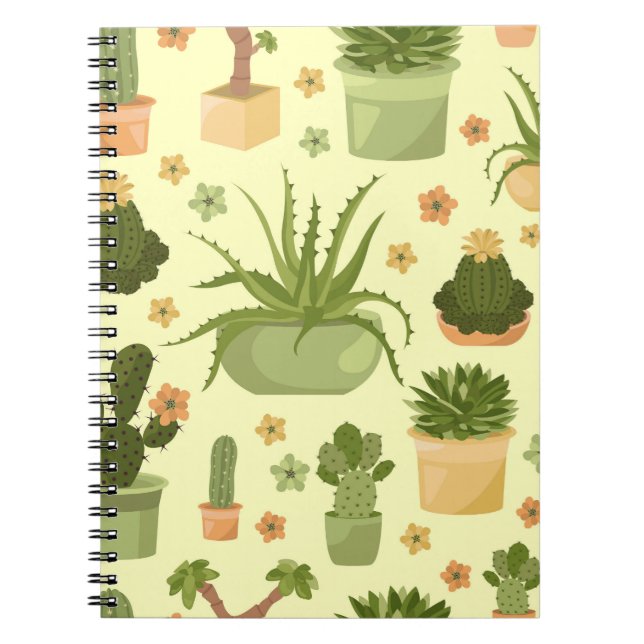 Cuaderno Cactantes, suculentos: patrón de plantas doméstica (Frente)