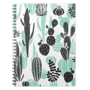 Cuaderno Cacti de mano dibujada: Doodle Seamless