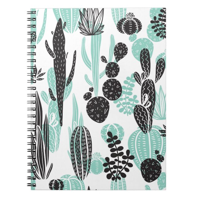 Cuaderno Cacti de mano dibujada: Doodle Seamless (Frente)