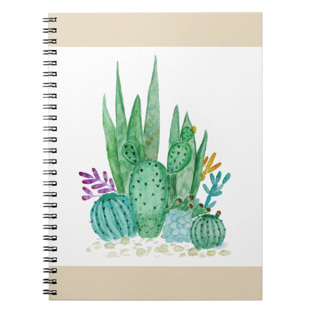Cuaderno Cactus, acuarela (Frente)