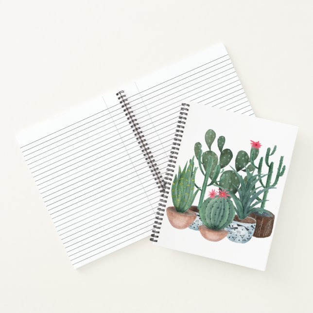 Cuaderno Cactus acuarela. (Interior)